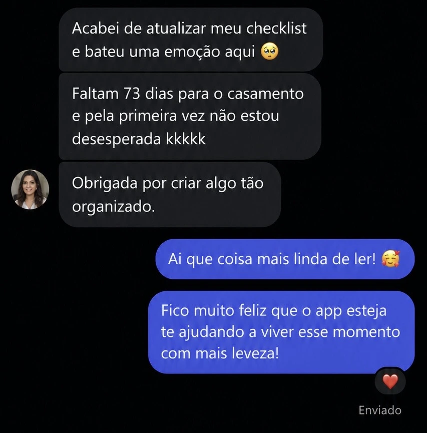 Depoimento de noiva