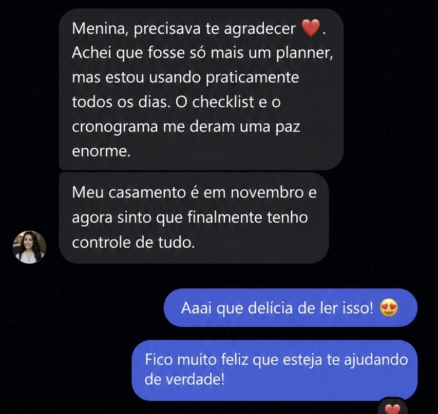 Depoimento de noiva