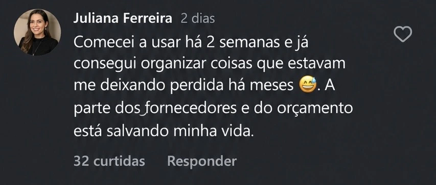 Comentário de noiva